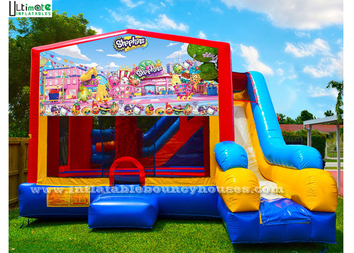 7 In 1 Kids Shopkin Inflatable Bounce Houses With Basketball Hoop N