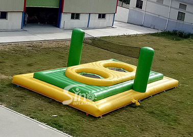 Commercial grade small size kids N adults inflatable bossaball court with trampolines in the center