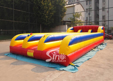 Commercial Inflatable Games 3 Lanes Bungee Run For Outdoor Interactive Sports