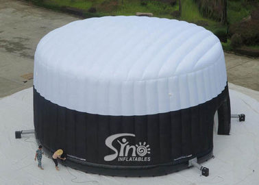 White N black giant round palace LED inflatable tent made of best pvc coated nylon for outdoor parities and events