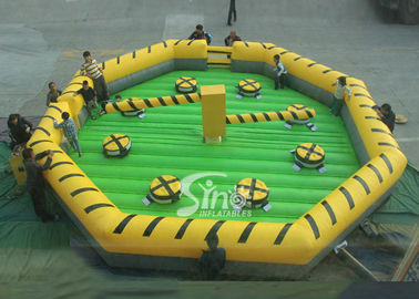 Customized challenge outdoor inflatable meltdown game with rotative machine for kids