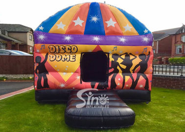 Kids N adults party square disco dome bouncy castle digitally printed completely with lights hook inside N top