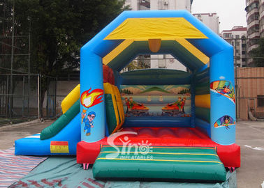 Sports kids inflatable combo bouncy castle with slide made of best pvc tarpaulin