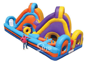 Giant Double Lane Slide Kids Inflatable Obstacle Course For Outdoor