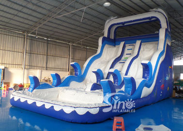 Double Lanes Inflatable dolphin Water Slides with pool EN14960 For Adults and kids