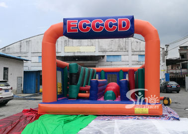 Giant Fun Adults Jumping Inflatable Obstacle Course For Challenge Run Party