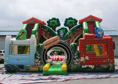 Jungle Theme Kids Backyard Inflatable Amusement Park With Digital Printing For Outdoor Fun