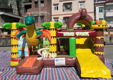 Dinosaur Park Inflatable Bounce Slide Combo Jumping Castle With Slide For Inflatable Games