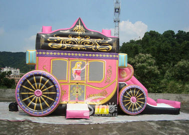 Princess Carriage Inflatable Bouncy Castles With Lead Free PVC Tarpaulin Material