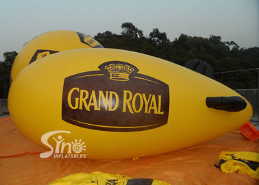 Yellow Popular Inflatable Helium Zeppelin Made Of 0.16mm PVC For Promotion