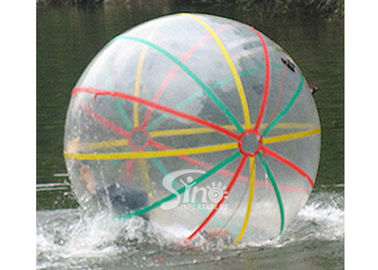 Colorful strips PVC inflatable water hamster ball for walking on water ball fun