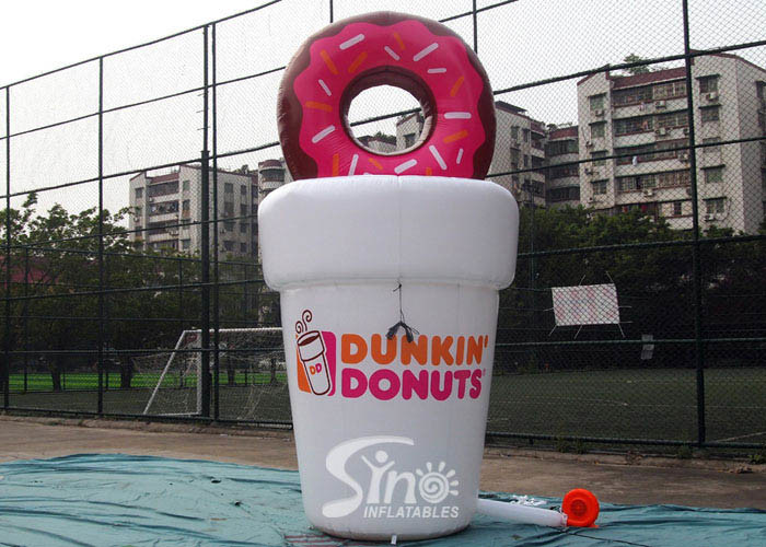 5m High Custom Shape Dunkin Donuts Advertising Inflatable Coffee Cup