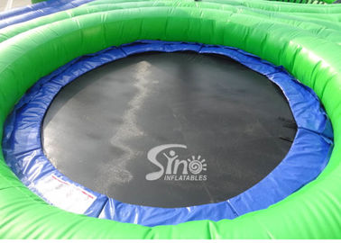 Commercial grade adults big inflatable bossaball court with center trampolines for volleyball games