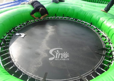 Commercial grade adults big inflatable bossaball court with center trampolines for volleyball games