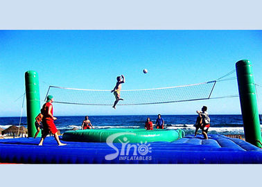 Commercial grade adults big inflatable bossaball court with center trampolines for volleyball games