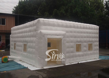 6x6m small white pvc inflatable cube tent with removable windows on 4 sides