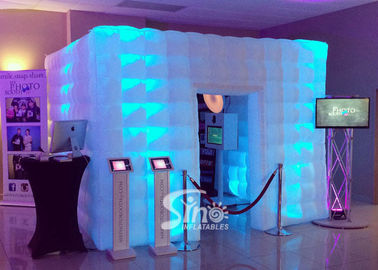 4x4m tube LED light inflatable photo booth for parties n film events