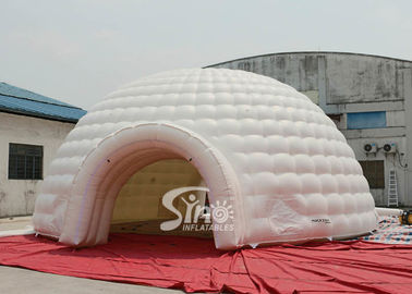 50 people 10 mts white giant inflatable igloo dome tent with entrance tunnel made of shining pvc tarpaulin