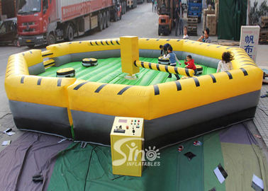 Customized challenge outdoor inflatable meltdown game with rotative machine for kids