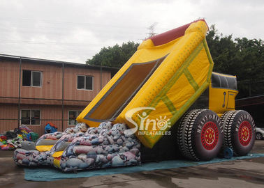 New construction site giant dump car inflatable slide with EN14960 certification