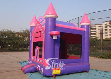 3In1 High Tear Strength Pink Inflatable Jump House with basket hoop for School Lobbies