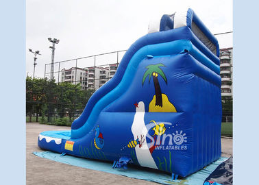 17' ocean wavy commercial kids inflatable water slide with pool made of lead free pvc tarpaulin