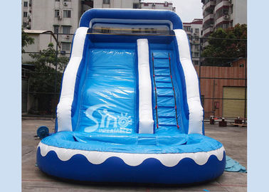 17' ocean wavy commercial kids inflatable water slide with pool made of lead free pvc tarpaulin