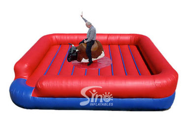 Commercial giant adults outdoor bull ride arena inflatable mechanical bull with digital printing