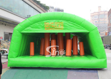 Outdoor big adults inflatable obstacle tunnel tent with for inflatable hit n run adventure