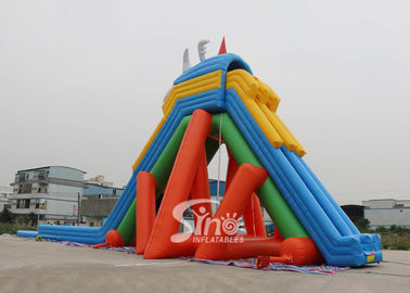 China extreme giant adults hippo inflatable slide with pool ended for sea shore water park