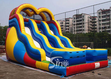 18 ft high adults colorful double lane inflatable slide for outdoor enterainment