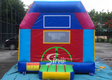 Indoor kids small bouncy castle with pillars N obstacle inside made of lead free certified pvc tarpaulin here in Sino In