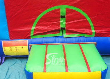 Indoor kids small bouncy castle with pillars N obstacle inside made of lead free certified pvc tarpaulin here in Sino In