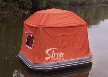 8'x8' enclosed airtight inflatable floating tent made of drop stitch material for water camping