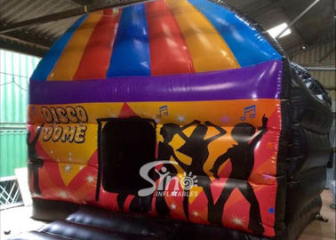 Kids N adults party square disco dome bouncy castle digitally printed completely with lights hook inside N top