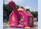 Outdoor children playground Dino inflatable bouncy castle with obstacles inside made of 1st class pvc tarpaulin