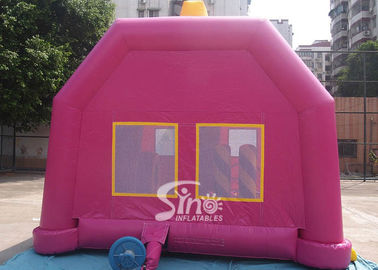 Outdoor children playground Dino inflatable bouncy castle with obstacles inside made of 1st class pvc tarpaulin