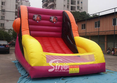 Custom made giant inflatable basketball throwing with hoop for indoor games