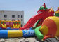 China dragon slide kids N adults giant inflatable water park with big castle for sale