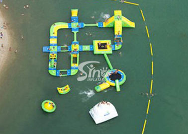 40x32m kids N adults giant inflatable floating water park combined with iceberg, spinner N seesaw