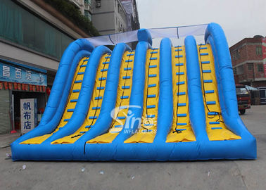 Hit and Run 6 lanes giant inflatable adult slide for outdoor mud run adventure