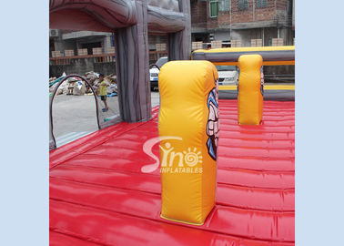 12x10m commercial kids giant inflatable medieval castle slide with tunnel N obstacle course from Sino Inflatables