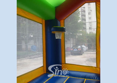 4in1 theme panels kids paradise bounce house with slide N basketball hoop inside