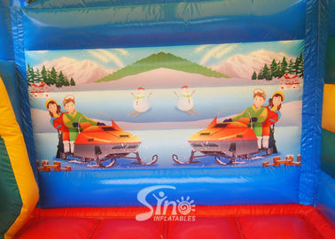 Sports kids inflatable combo bouncy castle with slide made of best pvc tarpaulin