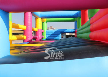 Outdoor Adults Inflatable 5K Obstacle Course With Shooting Balls For Sports Events N Activities