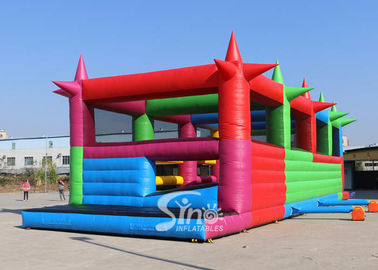 Outdoor Adults Inflatable 5K Obstacle Course With Shooting Balls For Sports Events N Activities