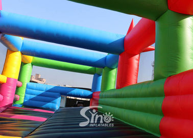 Outdoor Adults Inflatable 5K Obstacle Course With Shooting Balls For Sports Events N Activities