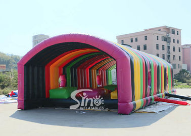 13x6m Rainbow Stone Hop Inflatable Obstacle Course Race For Inflatable 5K Or Mud Run