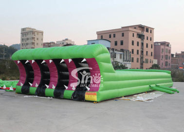 15x6m Kids N Adults Interactive Inflatable Tunnel Obstacle Course With 4 Lanes Used For Outdoor Sports N Events