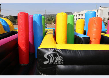 16x6m Kids N Adults Inflatable Maze Obstacle Course With Double Lane For Outdoor Sports Events